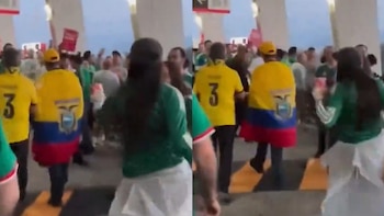 En redes piden identificar a mexicana que lanzó cerveza a aficionado de Ecuador en el Estadio Ciudad de México