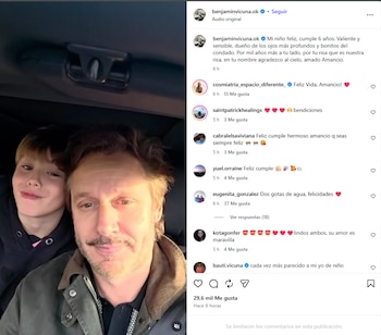 Benjamín Vicuña y el tierno saludo de cumpleaños para su hijo Amancio