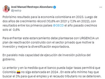 José Manuel Restrepo mostró su