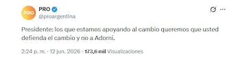 Comunicado del PRO
