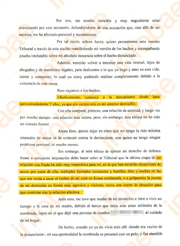 Joaquín Levinton dijo que él y la denunciante se connocieron porque eran vecinos