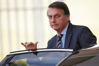 Brazil's President Jair Bolsonaro leaves