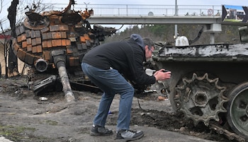 A residents takes a picture