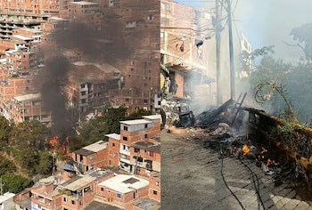 Se reportó una quema no controlada de basuras en Bello, que compromete líneas y cableado de energía - crédito @AlcaldiadeBello/X