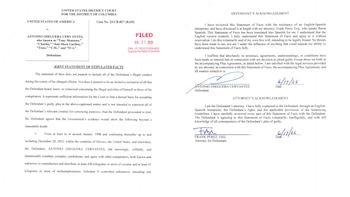 Documento de culpabilidad revelado, con la firma de "Tony Montana". Crédito: Especial