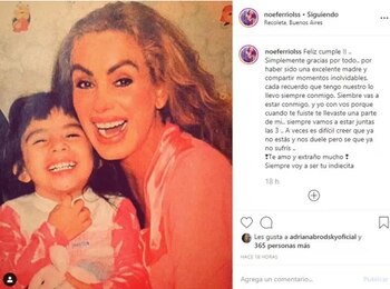 La publicación de Noelia Ferriols para su madre (Foto: Instagram)