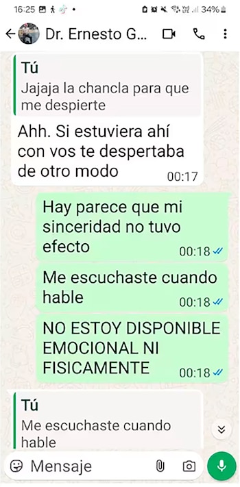 La respuesta de la denunciante