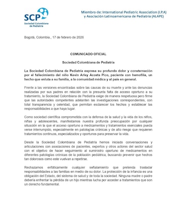 La Sociedad Colombiana de Pediatría