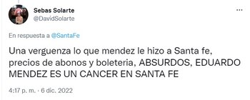 Críticas a Independiente Santa Fe por el precio de la boletería