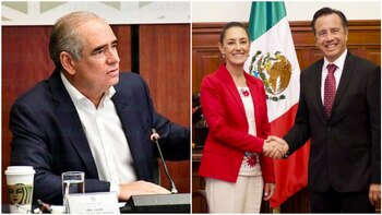 Julen Rementeria, Claudia Sheinbaum y Cuitláhuac García (Foto: Diario de Xalapa/Twittter@@Claudiashein)