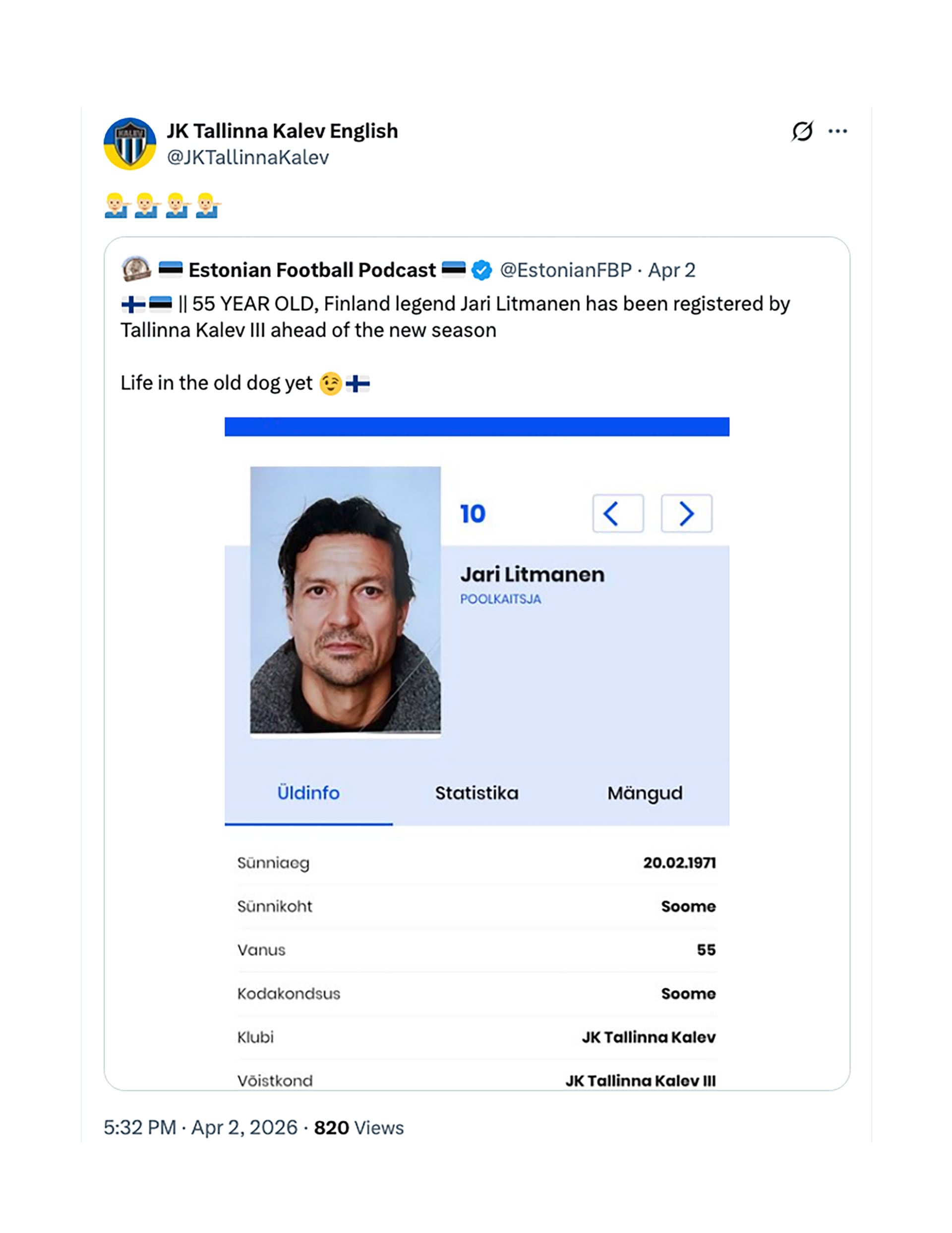 El posteo del club que confirmó la noticia