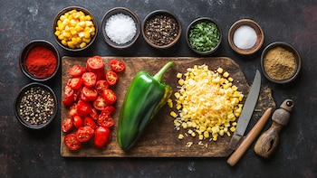 Chiles rellenos de vegetales: una