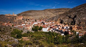 Vista aérea de Bijuesca, en Aragón (Comarca Calatayud)