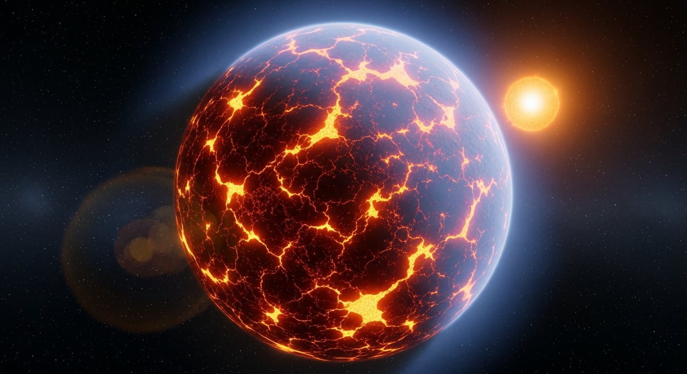 TOI-561 b es una super-Tierra con temperaturas cercanas a 1.800 grados Celsius y una órbita de solo 10,5 horas alrededor de una estrella antigua (Imagen Ilustrativa Infobae)