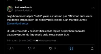 Alias Antonio García dijo que