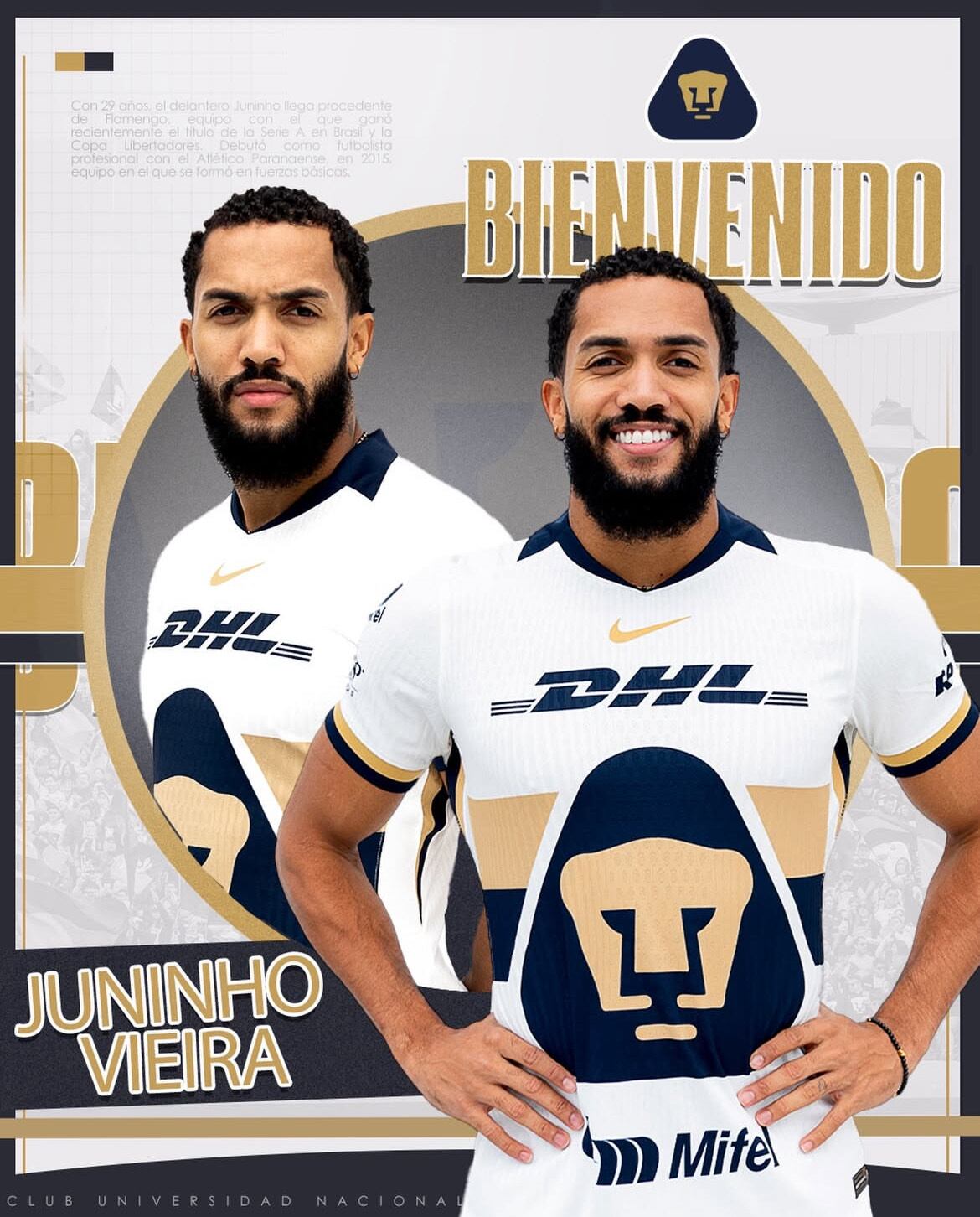Pumas se encuentra en un momento de reestructuración profunda, centrando sus esfuerzos en las línea ofensiva con atacantes como Juninho Vieira. (Instagram: @pumasmx)
