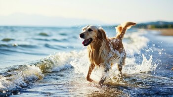 Encantadora escena playera con un perro, donde la diversión, el cuidado y las vacaciones se entrelazan, promoviendo el bienestar de nuestras adoradas mascotas. (Imagen Ilustrativa Infobae)"
