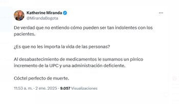 La congresista Katherine Miranda expresó