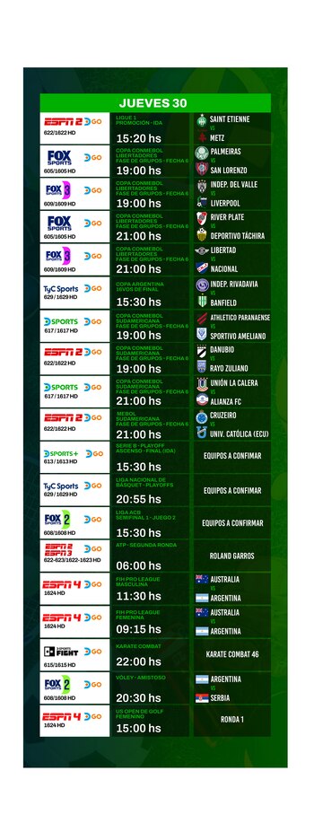 Agenda deportiva