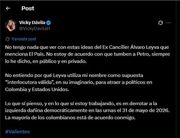 Vicky Dávila aclaró que no