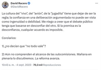 David Racero manifestó que "si