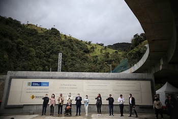 PLACA DE IVÁN DUQUE EN EL TÚNEL DE LA LÍNEA(Colprensa - Sergio Acero)