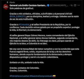 Cardozo reiteró en su declaración