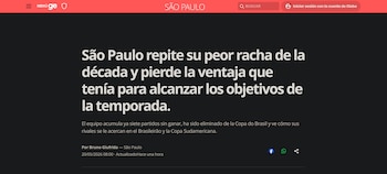 El cuadro "Embajador" empató en su visita al estadio Morumbí, y quedó con la posibilidad de depender de sí mismo, dependiendo de lo que ocurra en el duelo entre O'Higgns y Boston River-crédito Globo Esporte