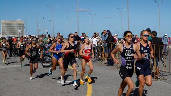 La campeona olímpica Gwen Jorgensen