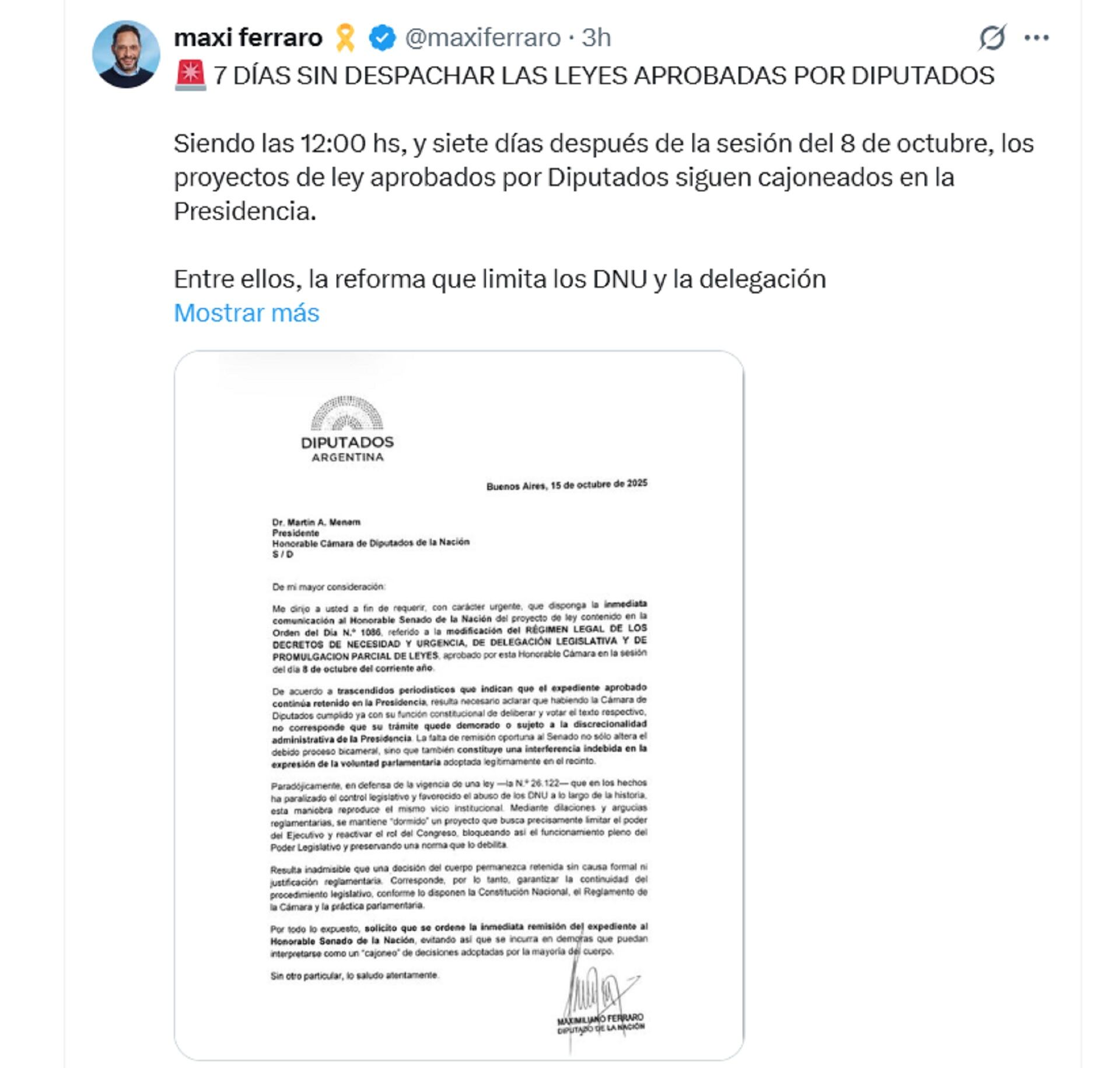 Maximiliano Ferraro, de la Coalición Cívica