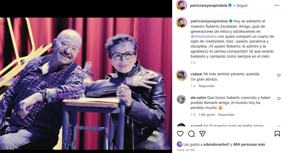 El impacto de Escobedo se evidencia en el reconocimiento de figuras como Patricia Reyes Spíndola y el duelo expresado en redes sociales.(Captura de pantalla)