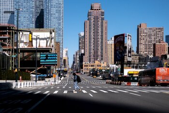 Una calle vacía en Manhattan