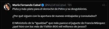 María Fernanda Cabal sostuvo que