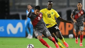 Jairo Concha con la selección peruana en el amistoso ante Jamaica. | Foto: FPF