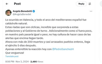Ángela Benedetti habló del recibimiento