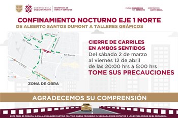 El Eje 1 Norte cerrará