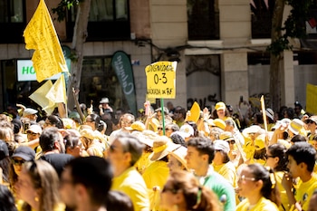 La manifestación de trabajadores de educación infantil, a 23 de mayo de 2026, en Madrid. (Gabriel Luengas / Europa Press)