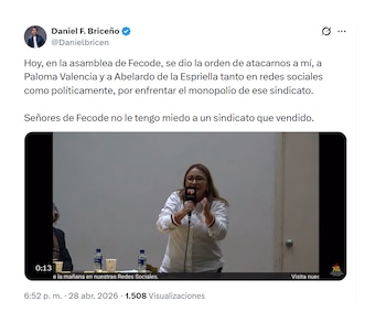 Daniel Briceño se despachó contra Fecode