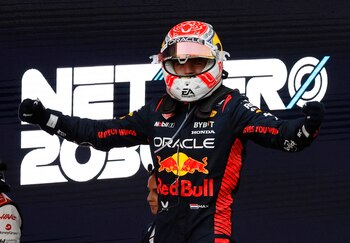 Max Verstappen celebra su victoria