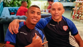 El 'Pecoso' Correa y los jugadores del Unión, disfrutando un momento de tranquilidad-crédito @unionmagdalena/Instagram