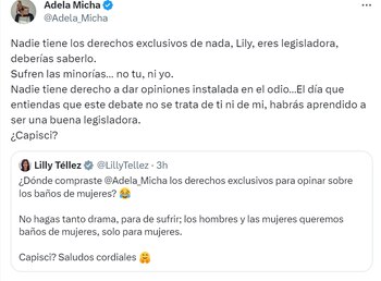 Adela Micha respondió a mensaje