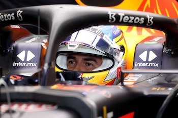 Formula One F1 - Australian Grand Prix - Melbourne Grand Prix Circuit, Melbourne, Australia - April 7, 2022 Red Bull's Sergio Perez during practice REUTERS/Loren Elliott