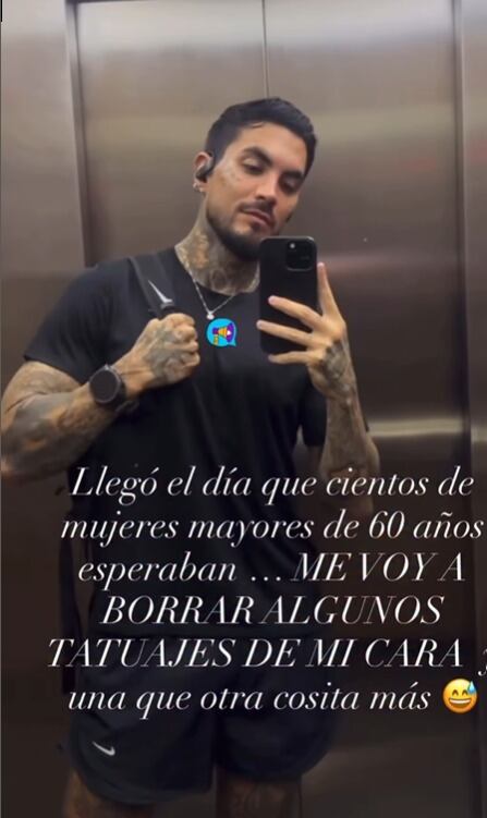 Mateo Carvajal se removerá algunos de sus tatuajes - crédito @rechismes/IG