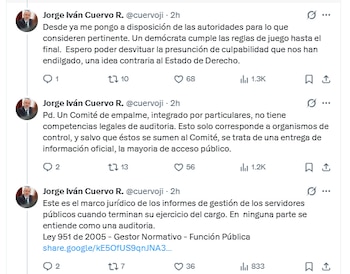 El ministro aseguró que pretende cumplir con el empalme, pero "de acuerdo a la ley" - crédito @cuervoji/X
