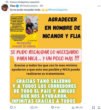 Se alcanzó la recaudación necesaria
