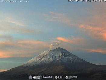 Monitoreo del Popocatépetl este 12