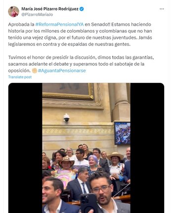 María José Pizarro celebró la