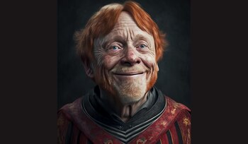 Ron Weasley de anciano. (Midjourney