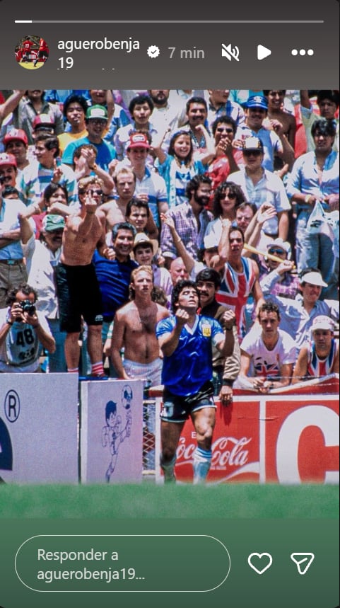 El nieto del Diego eligió una foto de su abuelo en el Mundial 86