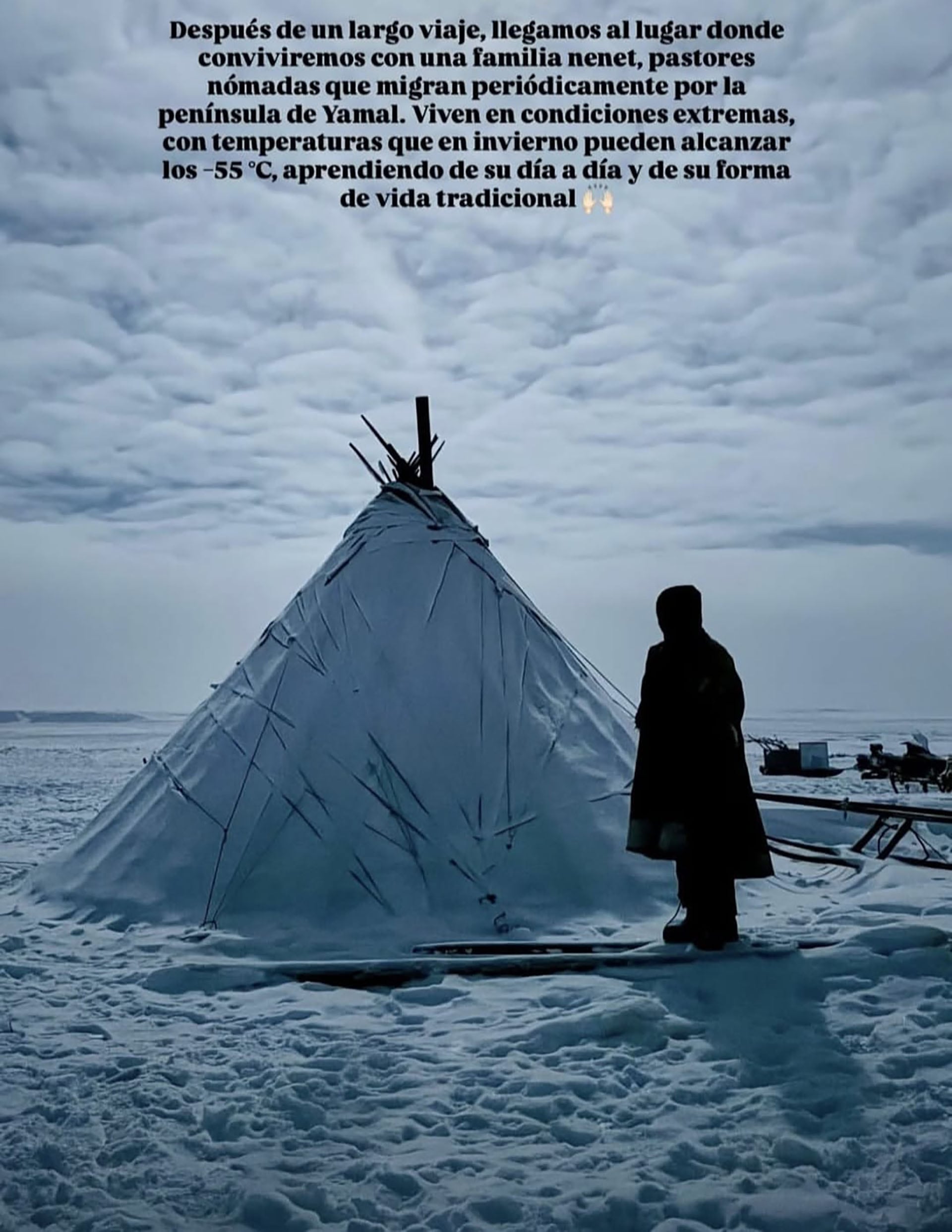 Imagen del primer día que Darío llegó a la tribu de los nenets